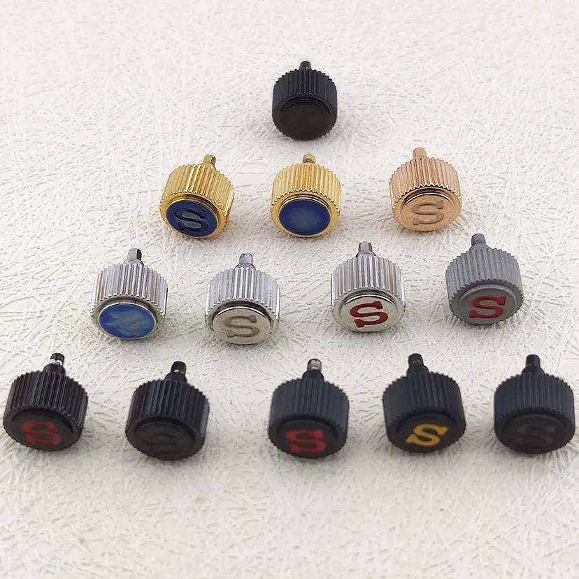 Stainless Steel Watch Crown Suitable for NH35/36/38/39 4R35 4R36 7S26 Movement SKX007 SKX009 Rose Silver/Black/Gold Crowns Parts