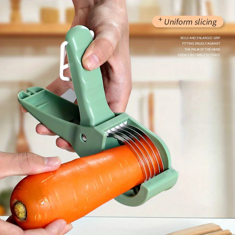 Damaly,New Kitchen Stainless Steel Fruit and Vegetable Slicer Multifunctional Vegetable Salad Fruit Slicer