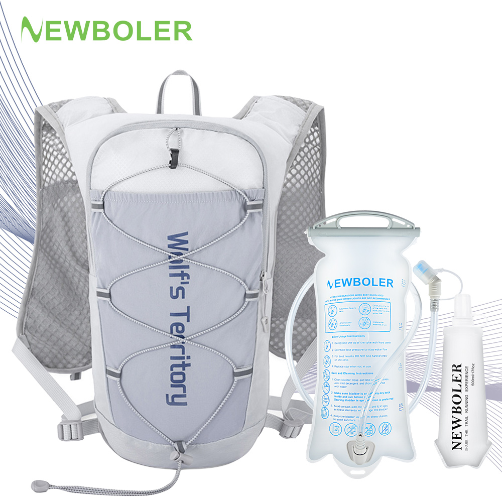 NEWBOLER Outdoor Trail Running Ultralight Backpack Running Hydration Vest Breathable Marathon Running Backpack Water Bottle