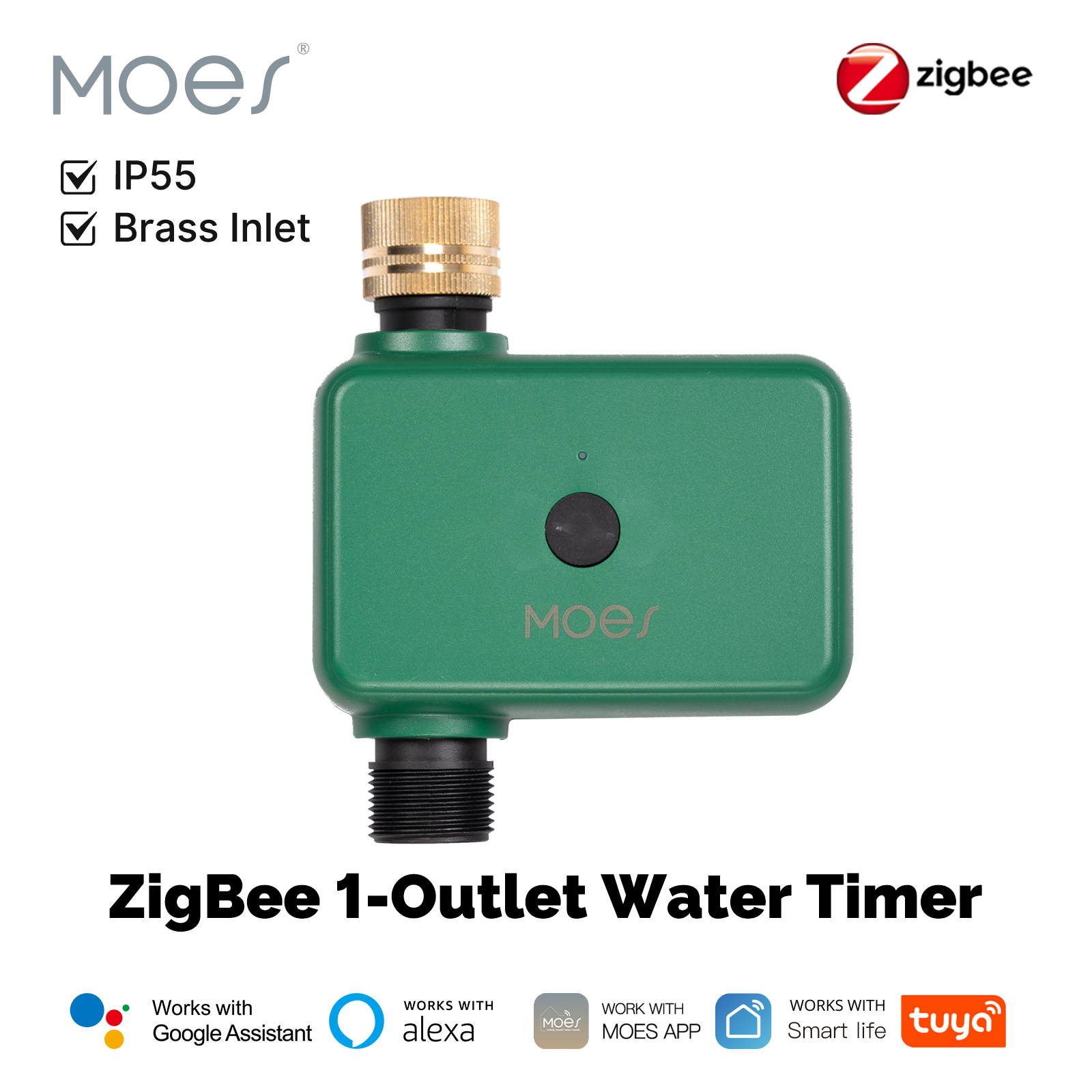MOES Tuya ZigBee Water Timer Garden Sprinkler Filter Brass Inlet Programmable Automatic Drip Irrigation Via Alexa Home