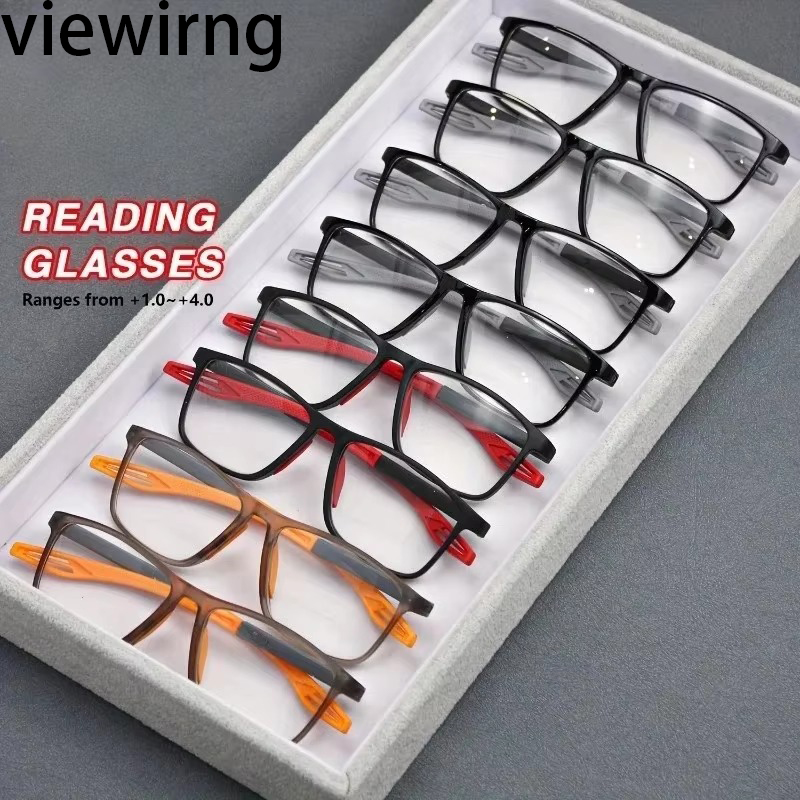 1/8pcs Super Value Rectangle Simple Sport Non-Slip Presbyopia Glasses - Multiple Pairs for Middle-Aged and Elderly Men and Women