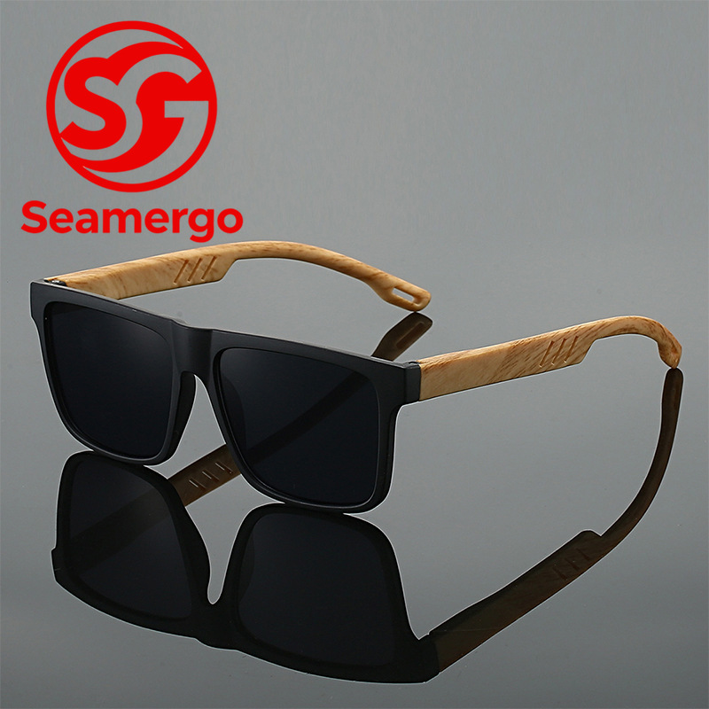 Trendy Sunglasses Retro UV-resistant Bamboo and Wood Leg Sun Protection Street Photography Walk The Show Shades Glasses
