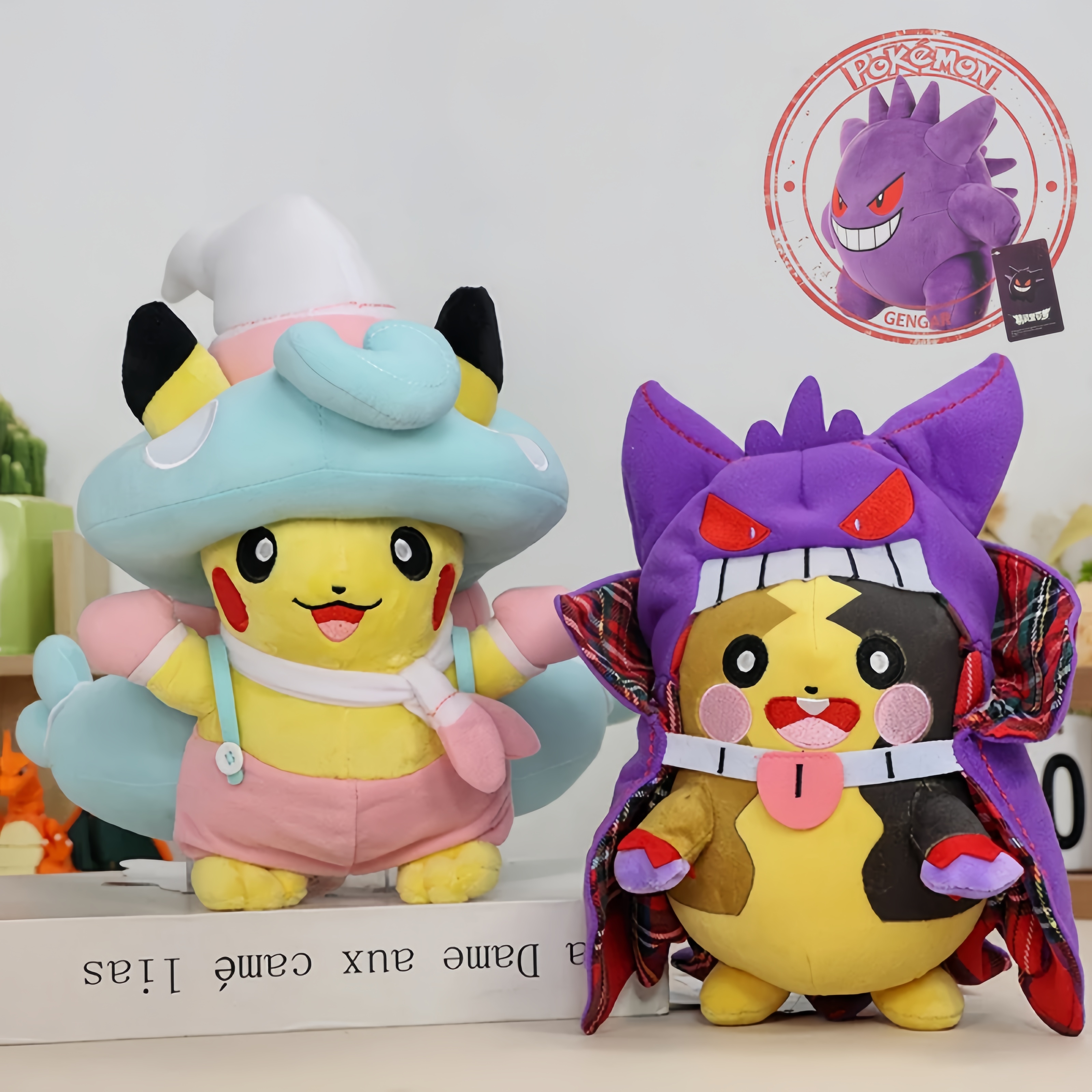 Pokemon Anime Pocket Monsters Pikachu Cosplay Toy Halloween Pikachu Cos Mimikyu Hattrem Peluche Doll Morpeko Gengar Plush Doll