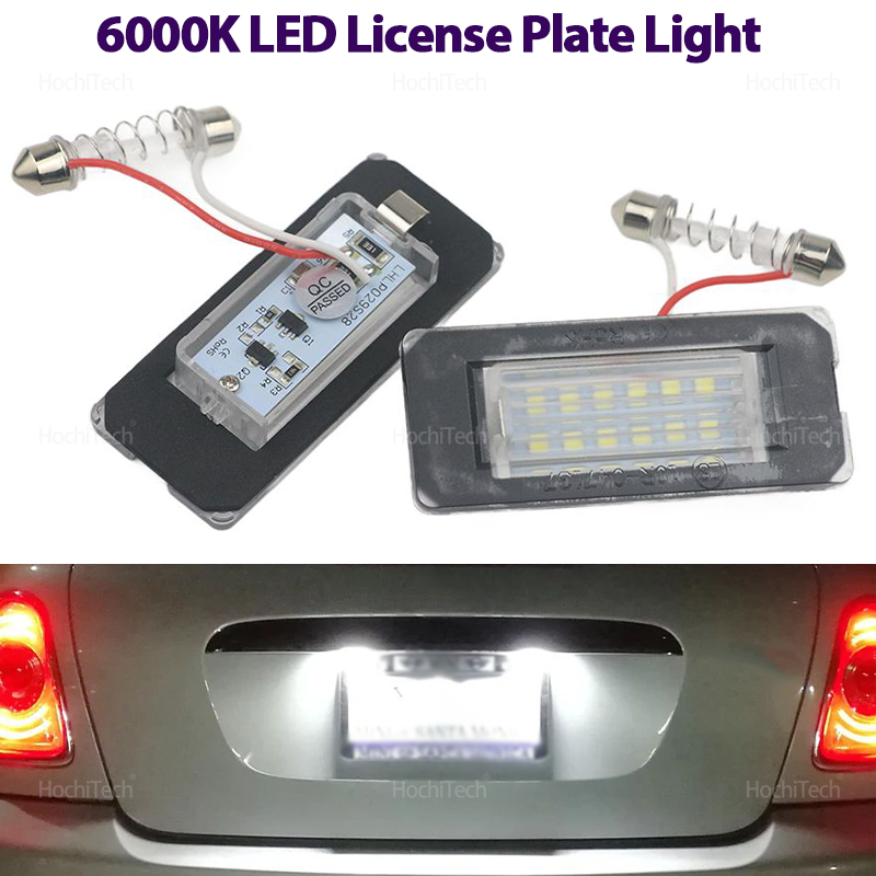 2PCS Durable White Canbus Rear License Plate Tag Lights LED for Mini Cooper R55 R55N R56 R56N R57 R57N R58 R59