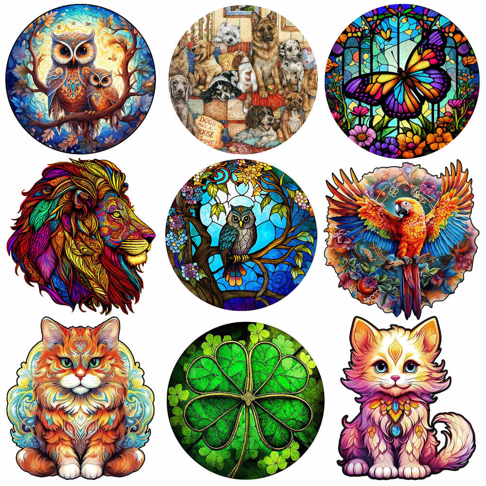 3d Wooden Puzzle Learning Education Children's Educational Toy Adults Animal Wooden jigsaws Building Blocks Diy Games