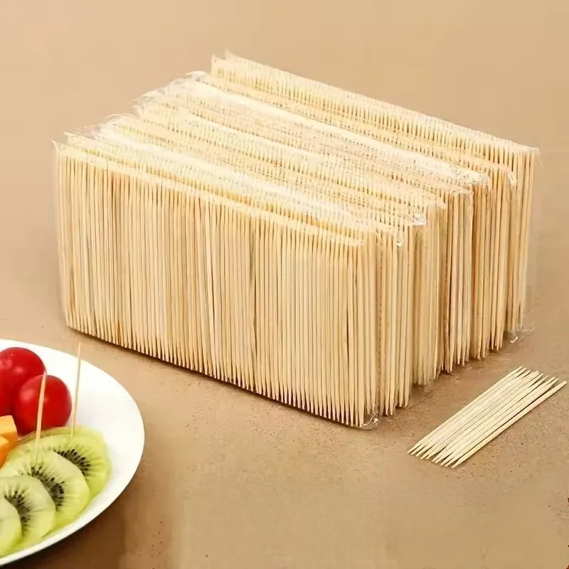 1000PCS Dual Head Household Toothpick Disposable Natural Bamboo Wood Toothpick Party Fruit Cut Companion Teeth Cleaning Tool