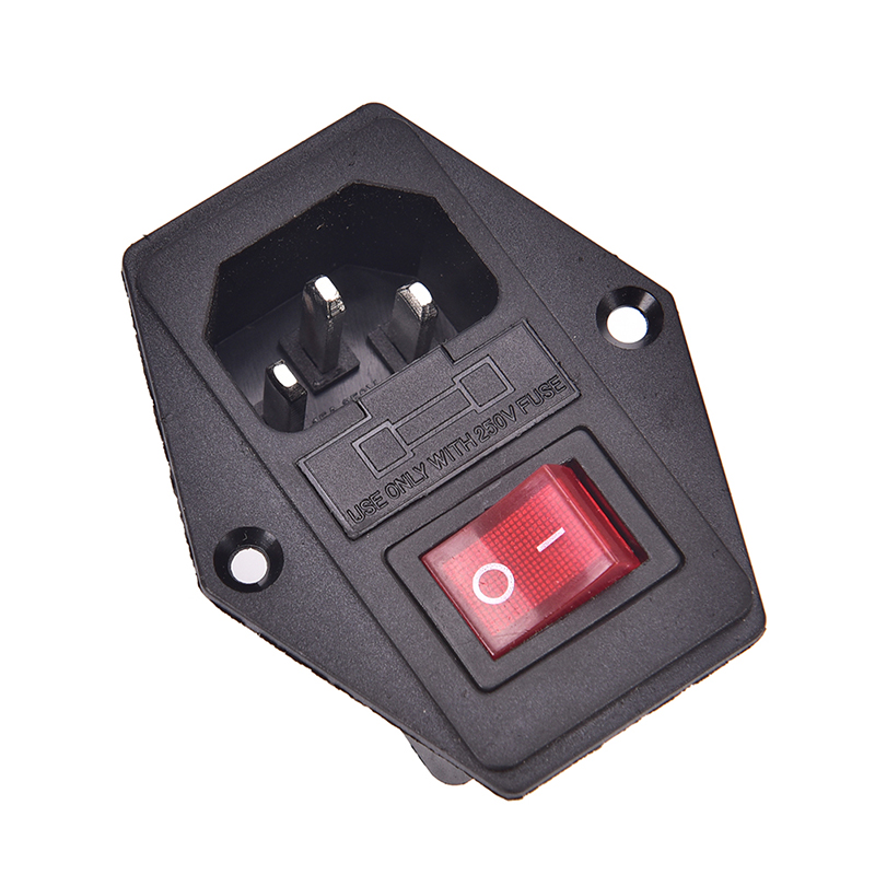 1PC AC 10A 250V Male Power Socket 3 Pin IEC320 C14 Inlet Module Plug Fuse Switch
