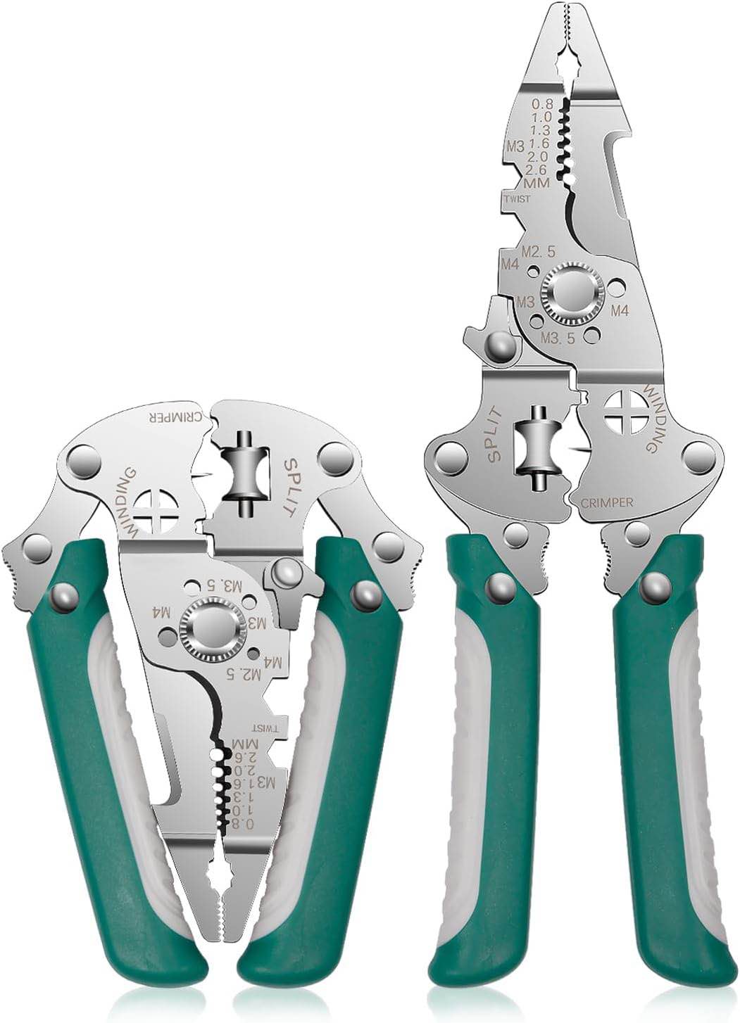9-in-1 Multifunctional Stainless Steel Wire Cutter & Stripper Tool - Foldable Wire Stripper Pliers for Electrical Cutting, Stripping, and Crimping