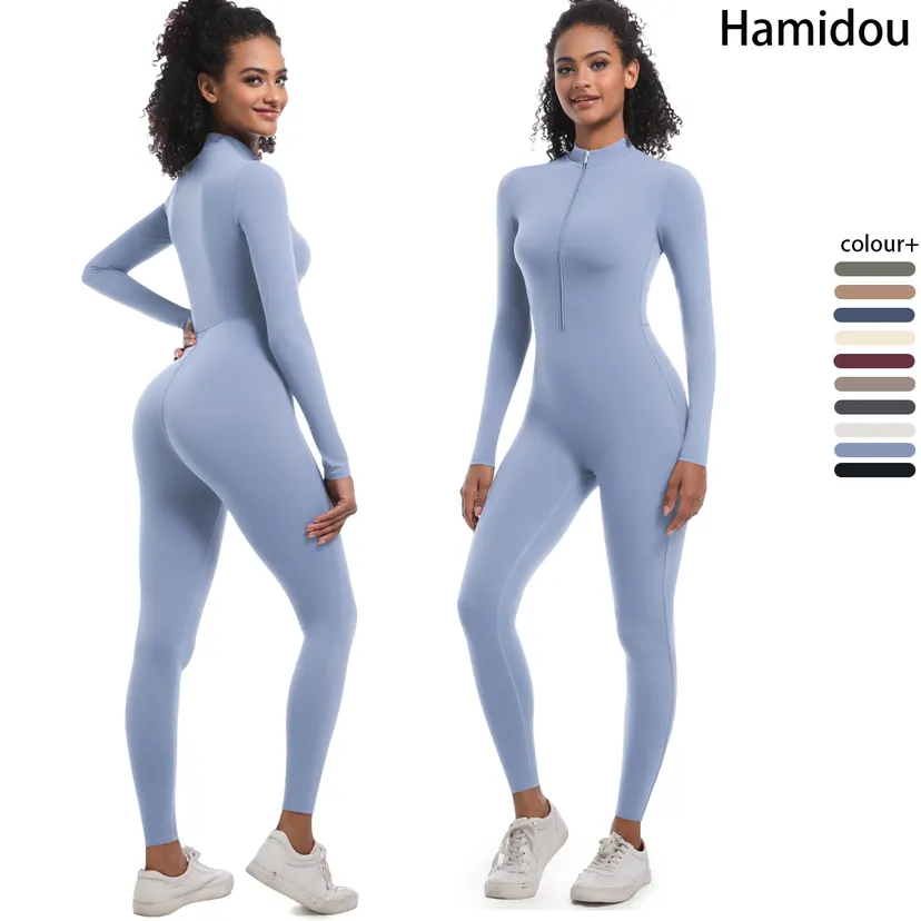 Women's Jumpsuit Women's Sports Shapewear Seamless Slim Fit Long Sleeve Sports Bodysuit Fitness Sports Bodysuit Yoga Suit