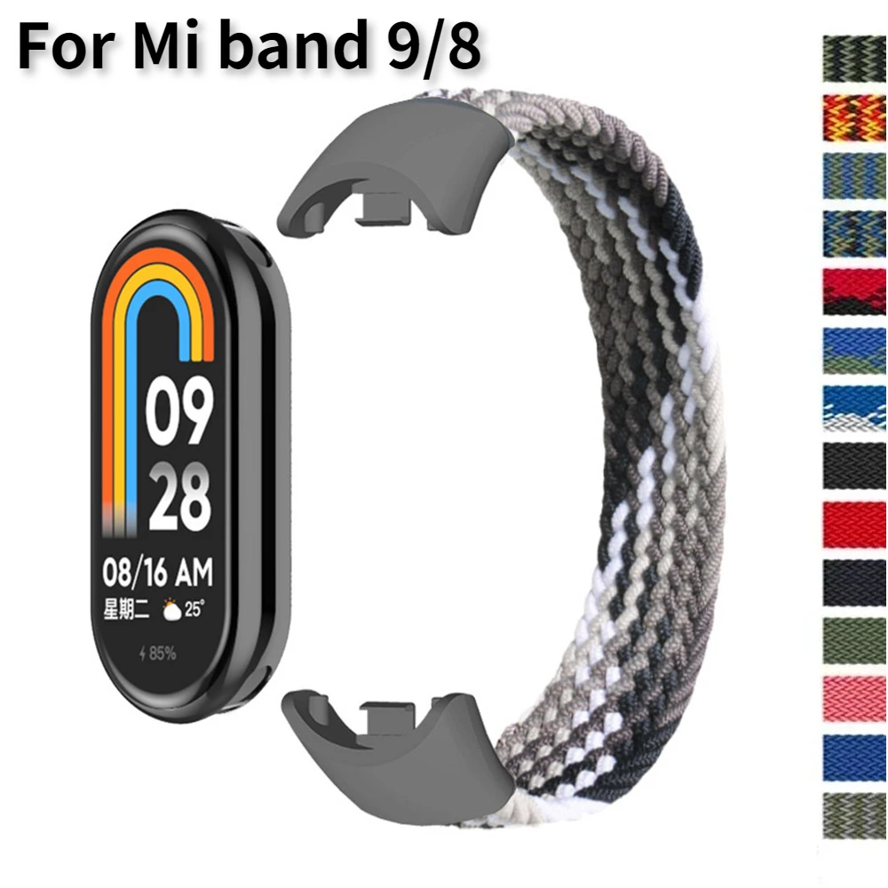 Braided Solo Loop for Mi Band 9 Strap Replacement accessories Elastic Nylon Watchbands correa bracelet for Miband9 8 NFC