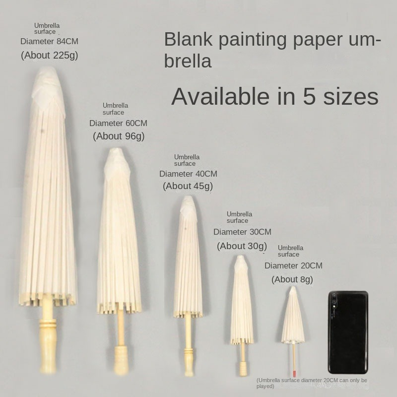White Paper Umbrella Women Vintage Dance Prop Wedding Party Favors Home Ceiling Decors 20/30/40/60cm Paper Umbrella