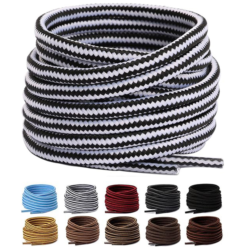 2 Pair Classic round Shoelaces Heavy Duty Durable for Sneakers Boots Hiking Shoes Oxford Shoe Laces