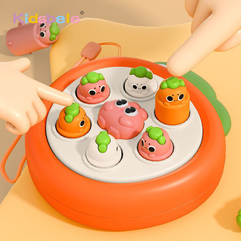 Mini Whack A Mole Game Toy Cute Rabbit Whack Mole Game Pounding Toy Handheld Pop Game Sensory Fidget Toy