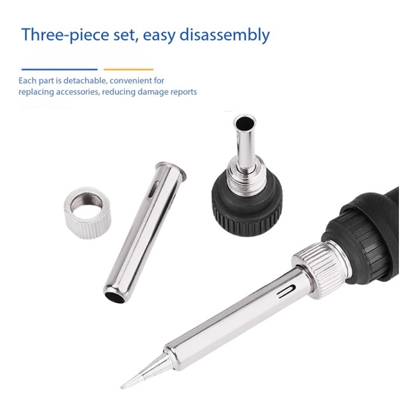 Universal Soldering Iron Sleeve Set Stainless Steel Protective Tubes with Fixing Screw for 936 937 Soldering Station Handle Part