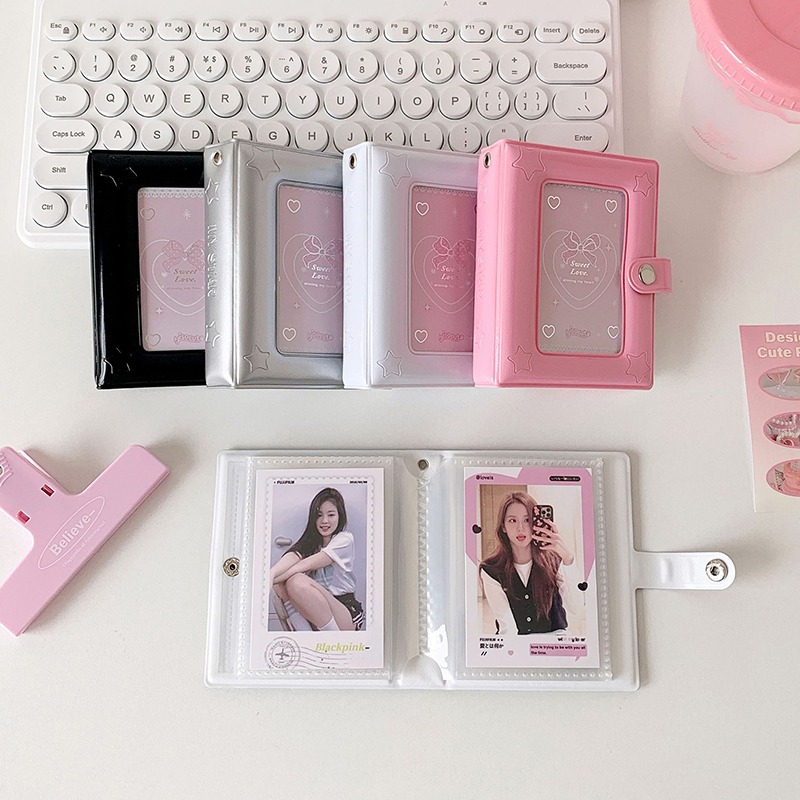 Simple Mini Grid Storage Book - 3 Inches Collector's Album - Photo Album - Double-sided ID Photo Card Album