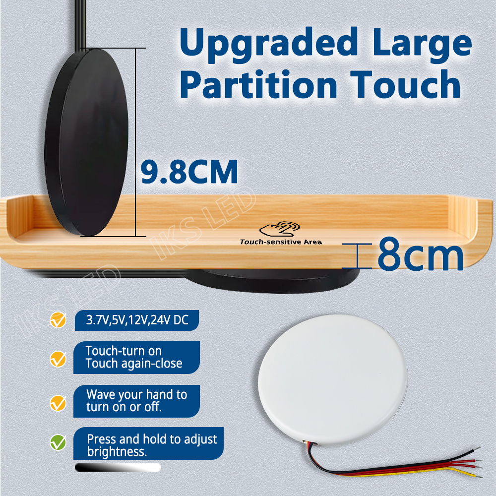 5V 12V 24V LED Dimmable Touch Sensor Switch Penetrating Wood Panel 8cm Smart Home Dimmer for Lighting Control Hand scan switch lightify