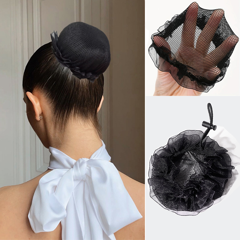 Invisible Hair Bun Elastic Nylon Hair Net Reusable Suitable for Women Ballet Bun Dance Training Gym Indoor Fitness Yoga Pilates