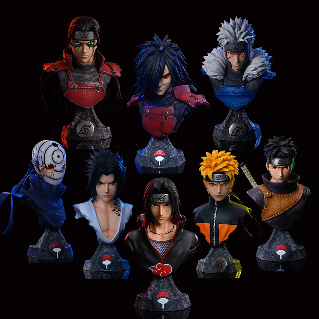 Anime Naruto Figure Uchiha Sasuke Namikaze Minato Uchiha Obito Tsunade Figures Bust Action Figures PVC Statue Collection