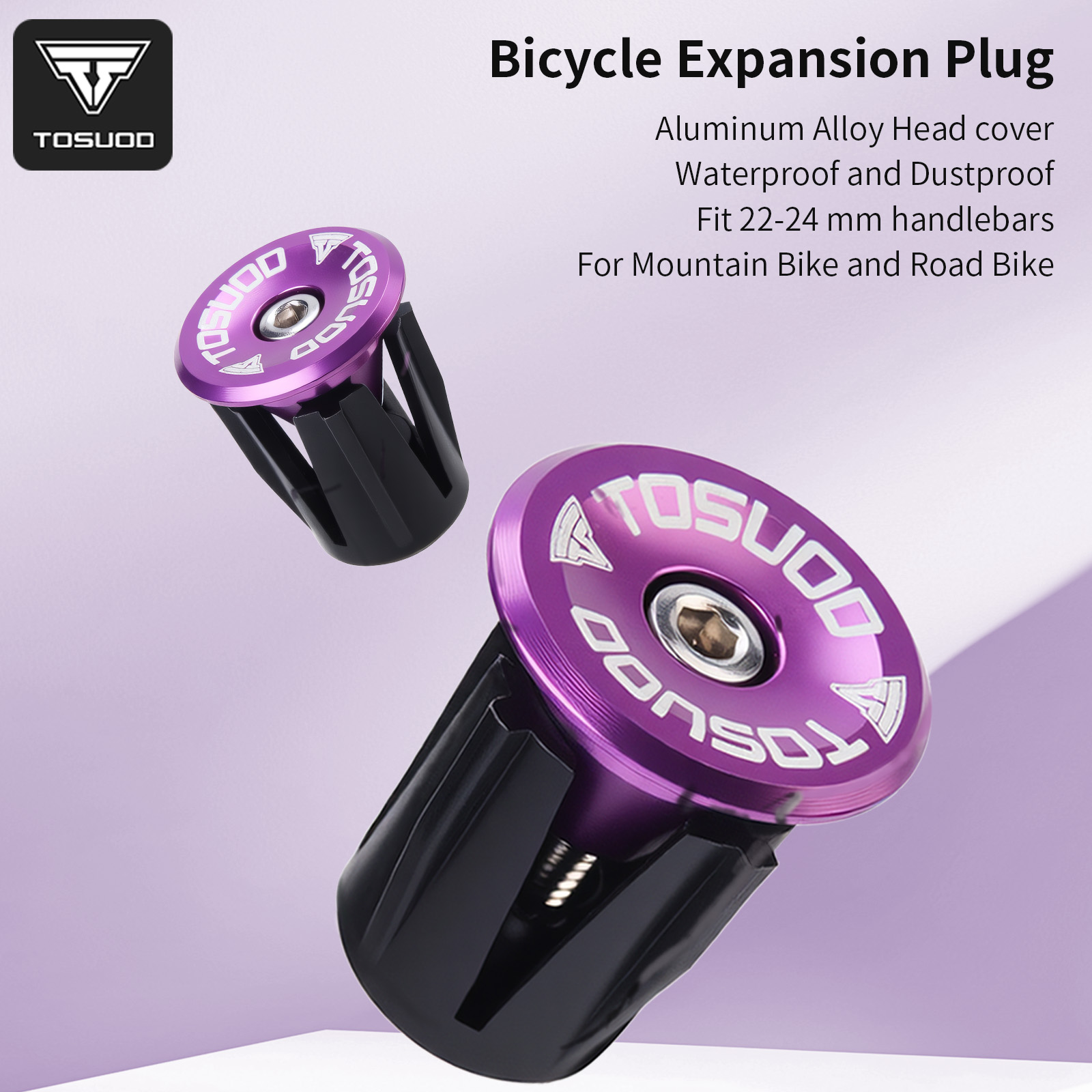 TOSUOD Bicycle Handlebar End Plugs Aluminum Alloy Bike Expansion Plug Anti-Slip And Firm Bar Ends Bicycle Accessories