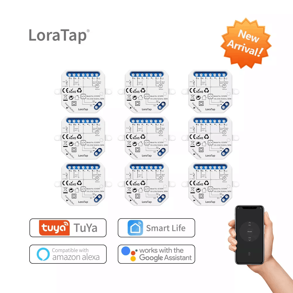 WiFi Smart Curtain Blinds Module Switch Roller Shutter Motor Tuya Wireless Remote Control Work with Alexa Home