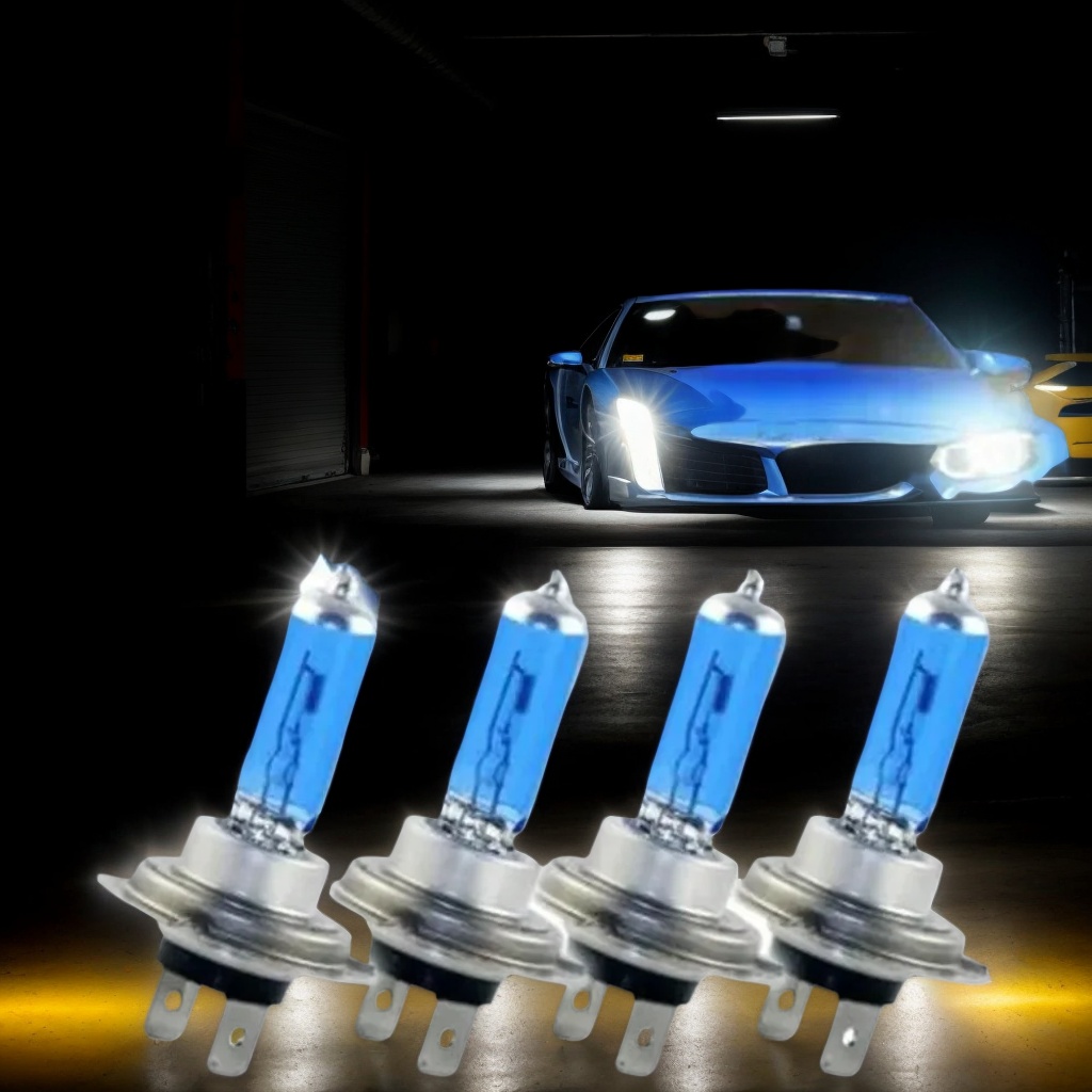 ​​2/4/6PCS H7 100W 12V 55W Super Bright White Fog Lights - Halogen Bulb High Power Car Headlights Parking Lamp​​