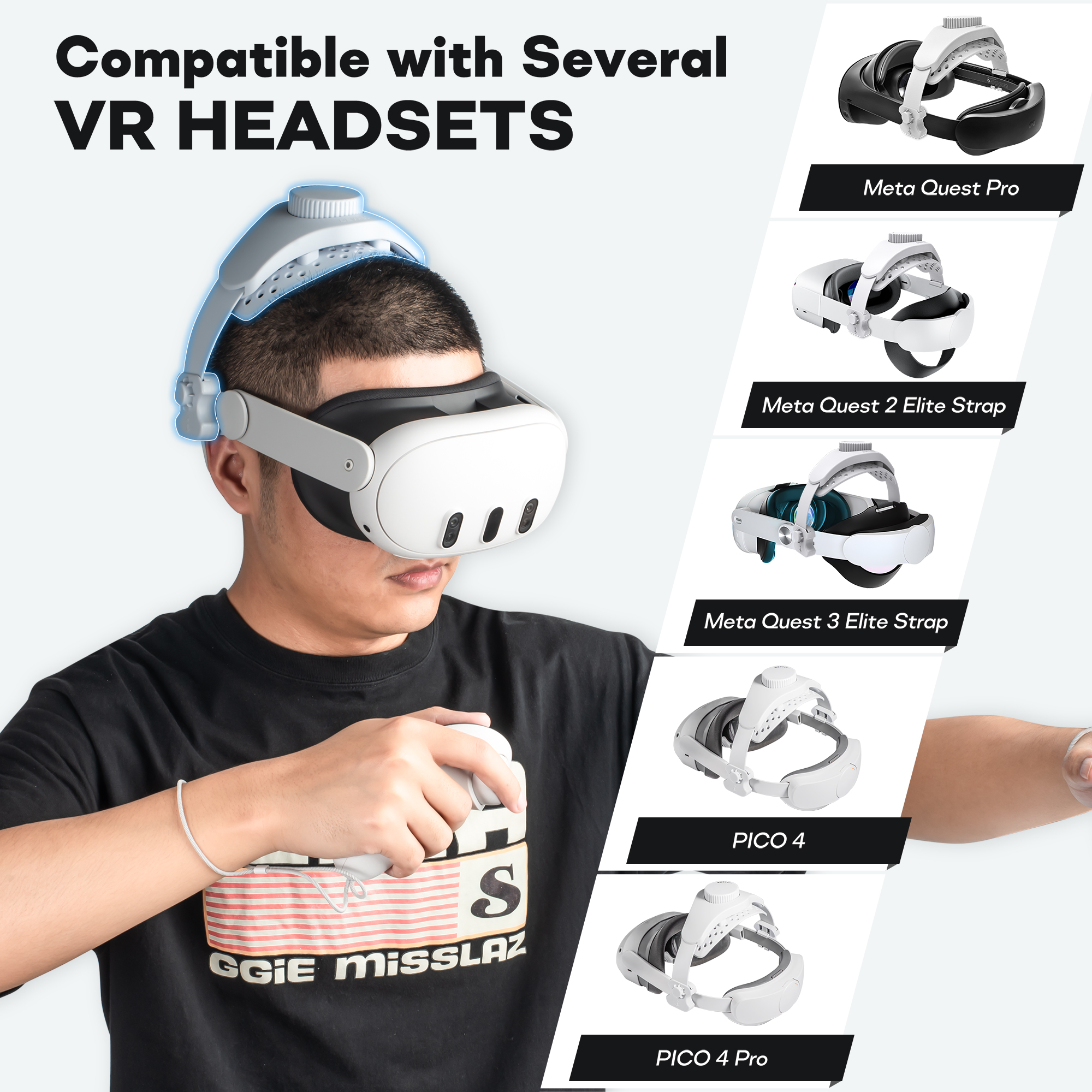 Universal Headband for Meta Quest 3/2/Pro/Pico4/4Pro VR Glasses, Ergonomic, Comfortable and Stress-Relieving Headwear Accessorie
