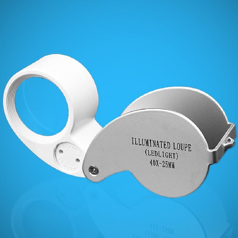 Factory Price Mini 40X Retractable Magnifying Illuminated LED Light Jeweler Loupe Folding Magnifier