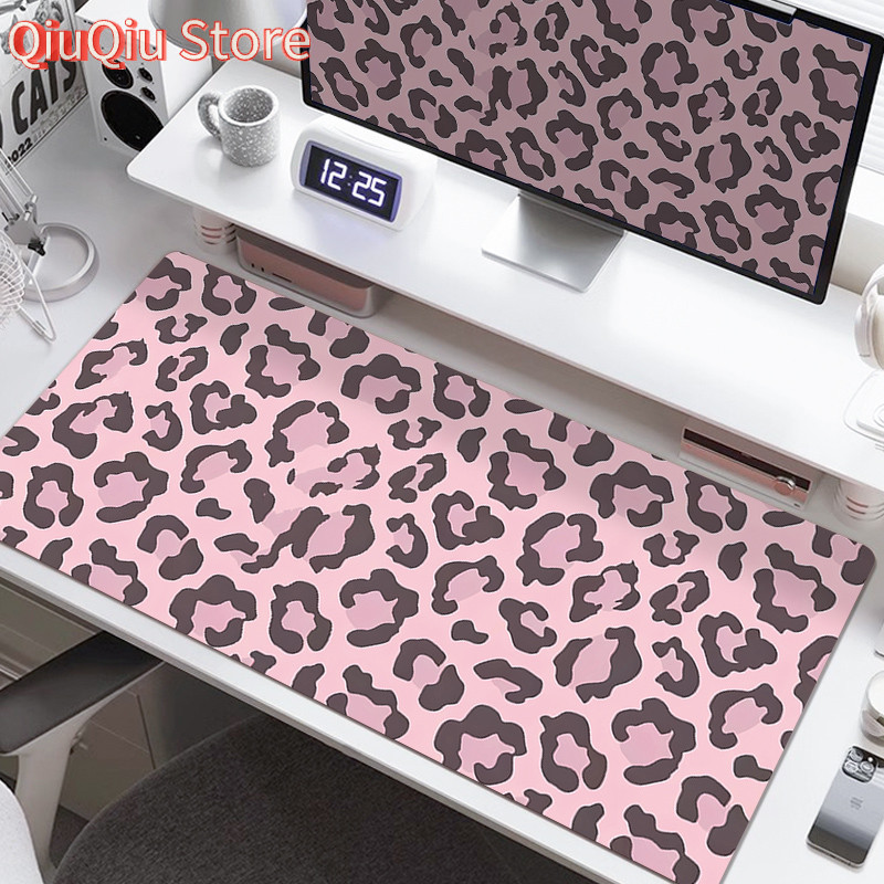 Pink Leopard Print Mouse Pad HD Printing Large Seaming Waterproof Mouse Pad Anti-slip Gaming Mouse Pad