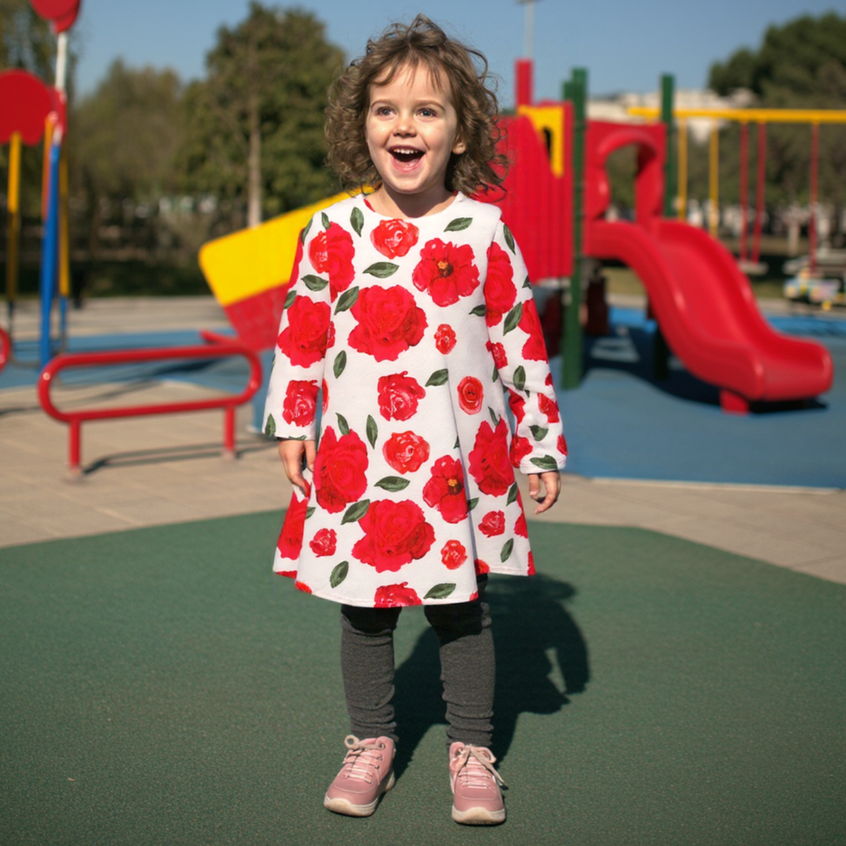 Sanlutoz Princess Baby Kids Girls Dresses Floral Cute Printing Autumn Winter Kids Dresses Clothing Fashion Autumn