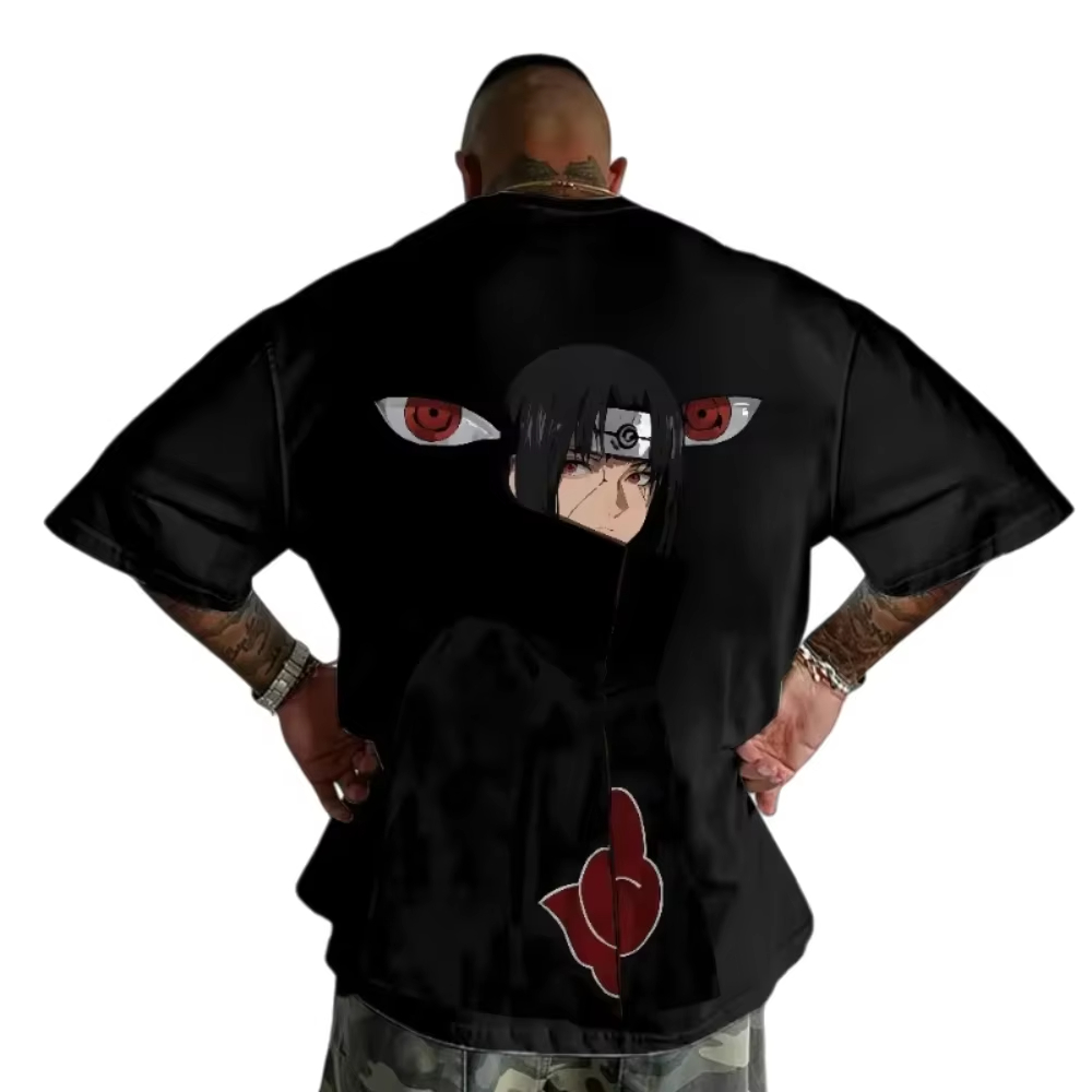 Naruto Men Women‘s Itachi Uchiha Printed Japanese Anime 2026 Summer New Hot-seling Short Sleeved Fashion Cotton Printed T-shirt