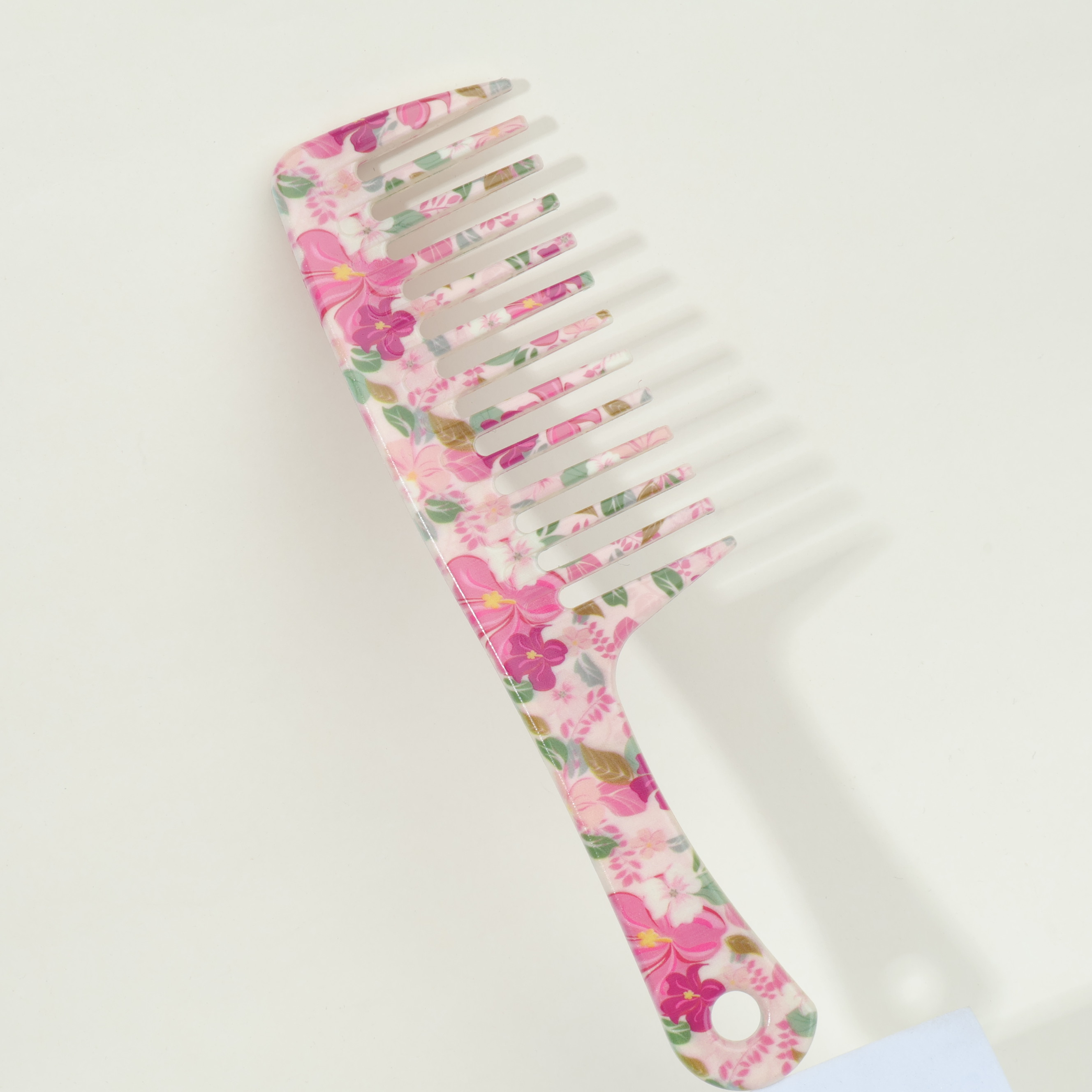 1pcs Pink Wide-Tooth Hair Comb - Tangle-Free, Easy to Detangle, Durable Plastic Handle, Suitable for All Hair Types