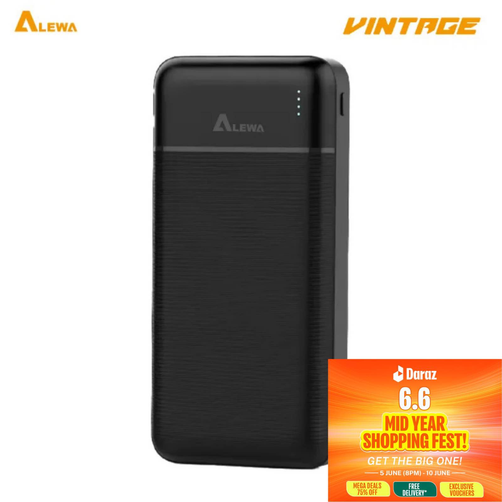 ALEWA VINTAGE 20000 mAh Power Bank | PD Fast Charging | Rapid 2x Recharge | Charge Two Devices at Once