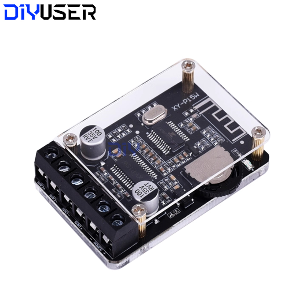 XY-P15W Bluetooth 5.0 Amplifier Board 20Wx2 Stereo Output DC 8-24V Power Audio Module with Heat Dissipation for Speaker DIY