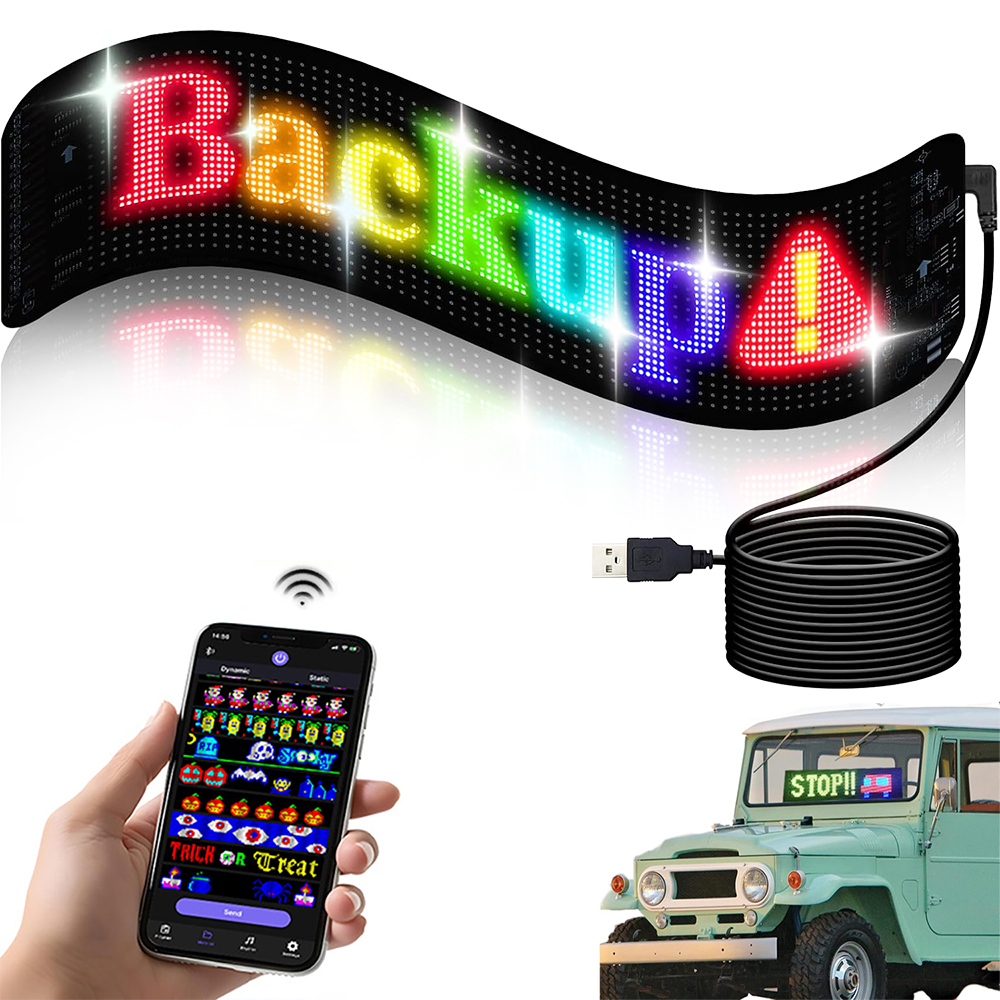 Bluetooth APP Message Board LED Panel Light 5V USB RGB LED Matrix Panel DIY Logo Scrolling Flexible Screen Advertising Lights