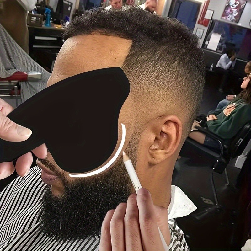 Men's Beard Shaping & Styling Kit: Hairline Template & Outlining Pen - Fragrance-Free,Reusable，Ideal for Beards & Mustaches