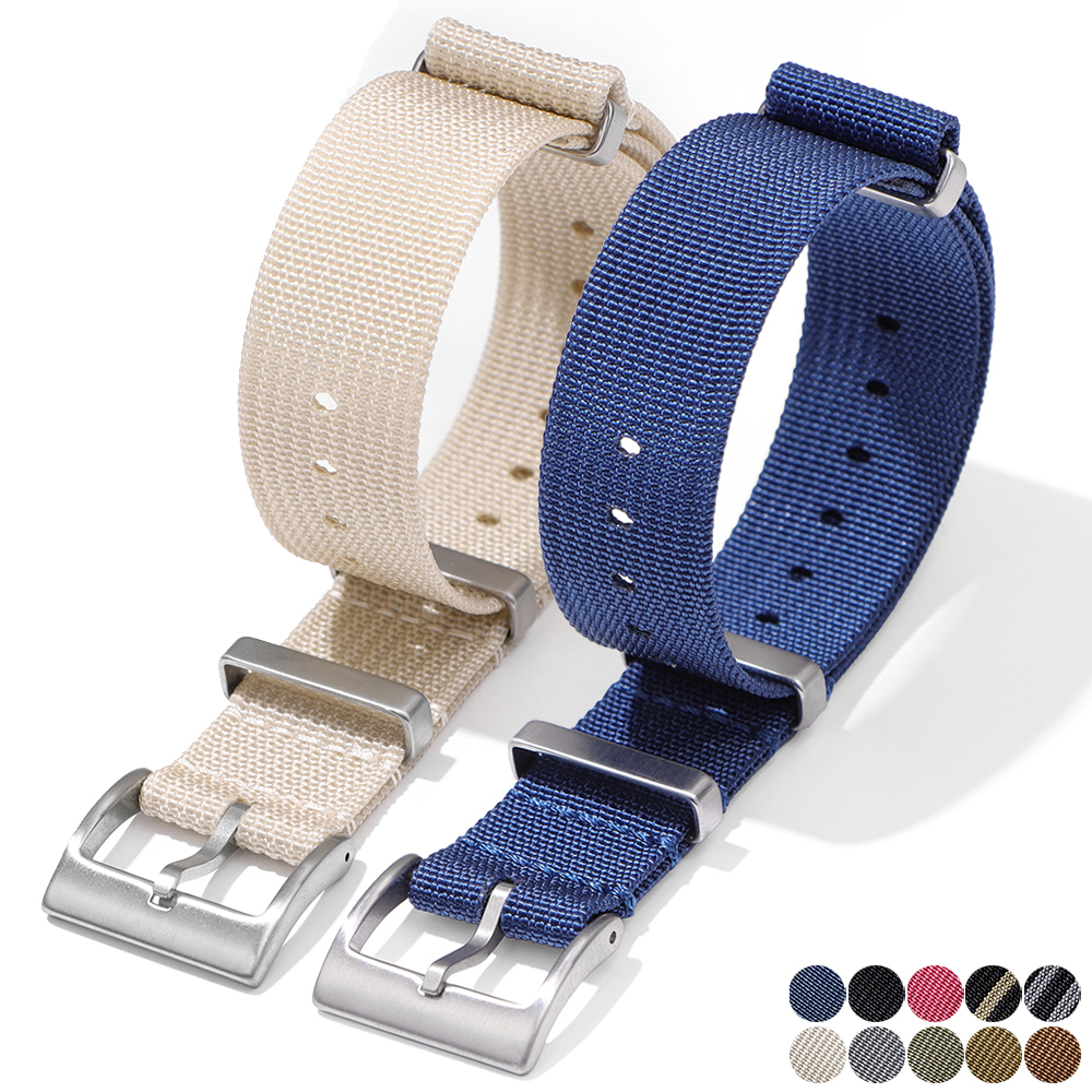 18mm 20mm 22mm Nylon Woven Canvas Watchband Fine Steel Needle Buckle Strap Universal Bracelet for Sport Wristbelt