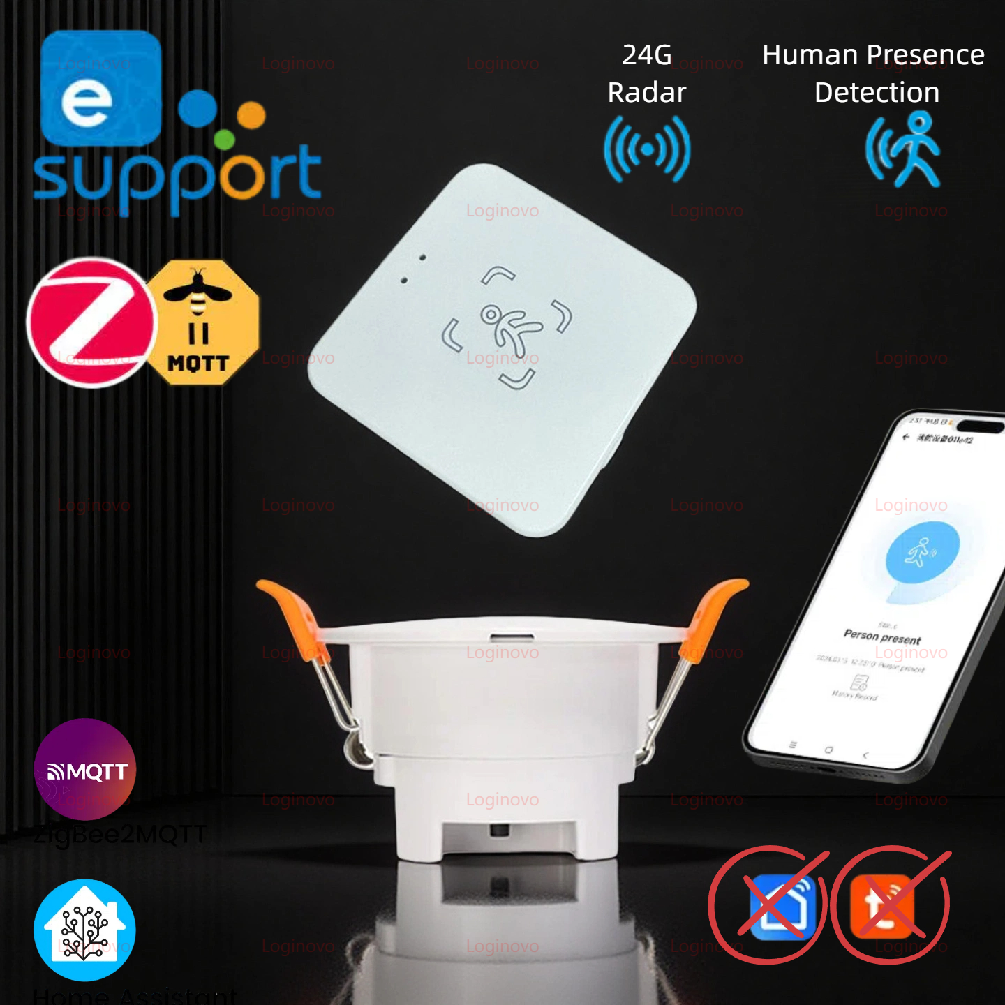 24G Mmwave Radar Human Presence Detector Zigbee Smart Human Motion Sensor Ewelink APP Control Work With 2mqtt Home Assistant