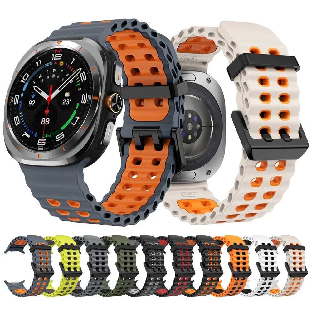 Silicone Strap For Watch 7 Ultra 47mm Original Marine Band Bracelet For Ultra 47mm Sports Watchband Correa