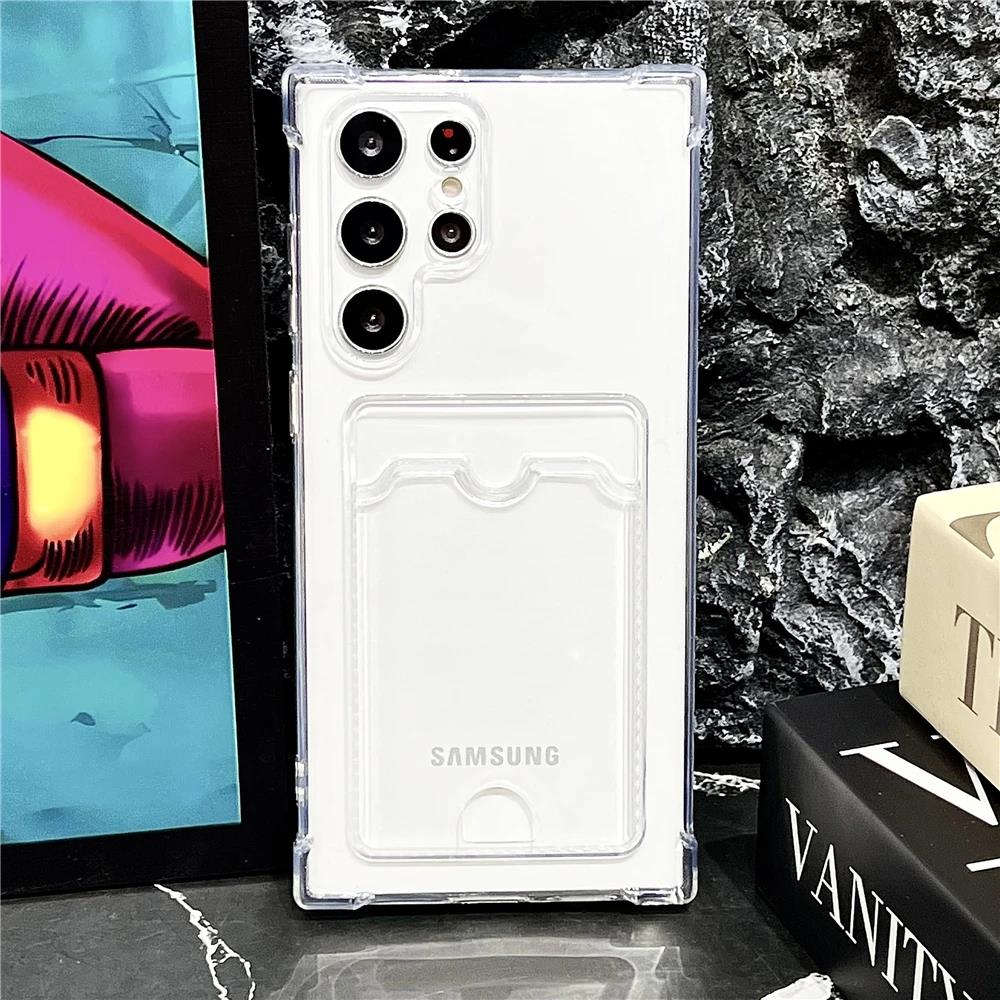 Luxury Clear Shockproof Soft TPU Wallet For S26 Plus Ultra S26 Ultra S 26 Plus Card Holder Pocket Back Cover