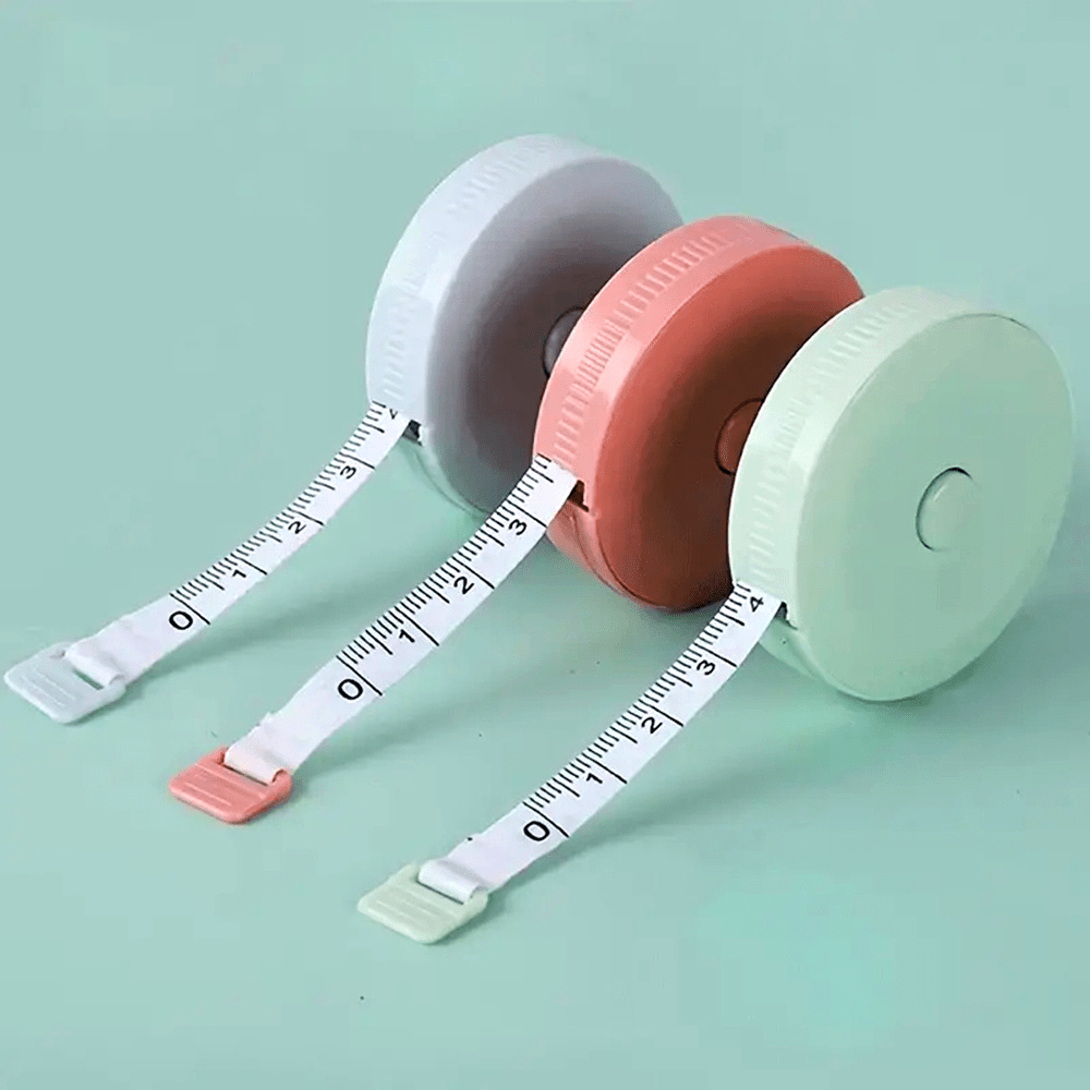 One 60-inch flexible measuring tape, extendable, double-sided, portable measuring reel, for cutting and measuring purposes.