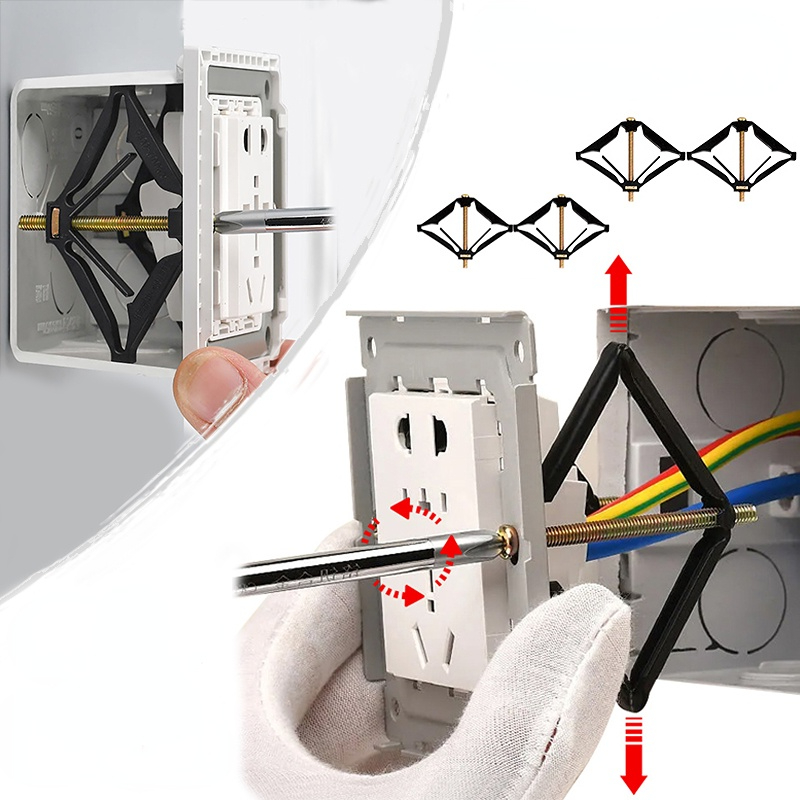 4pcs 86mm Cassette Repairer Dark Box Repair Screw Plug Old Damaged Switch Socket Boxes Replacement Fixed Wall Support Rod