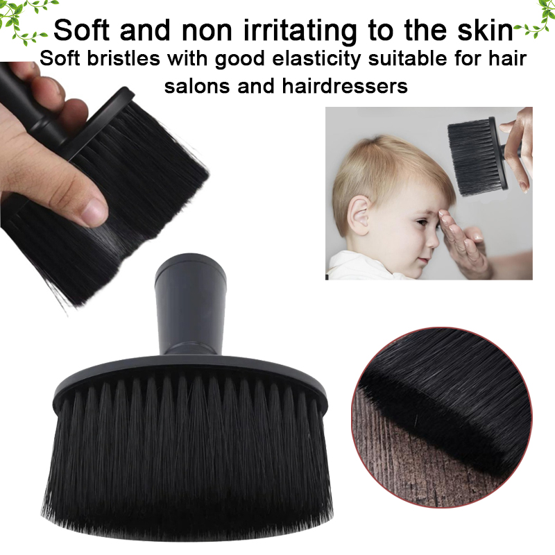 1pc Convenient handle beard brush, soft bristle brush hair brush hair clipper hair salon manual hair brush neck cleaning brush