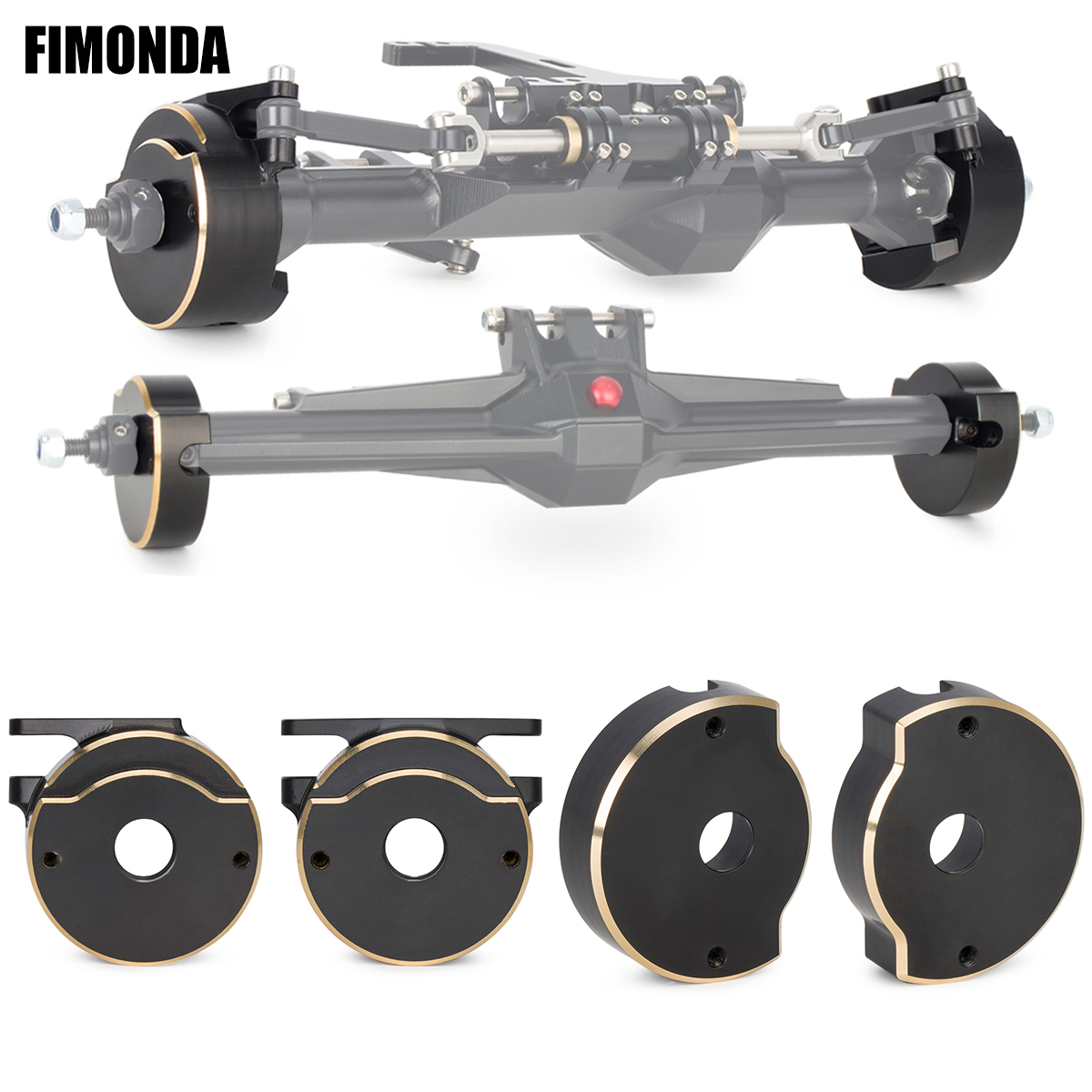 Black 1/10 Scale CNC Brass Weight Kit for Vanquish H10 - Steering Knuckle & Axle Cap Set | Lowers CG, Performance Upgrade