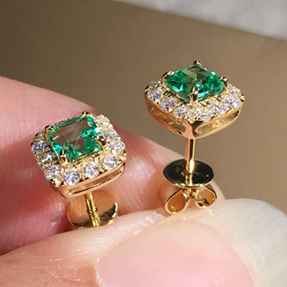 Huitan Gold Color Owl Stud Earrings Funny Cute Night Owl Earrings Women for Dance Party Cute Luxury CZ Ear Jewelry
