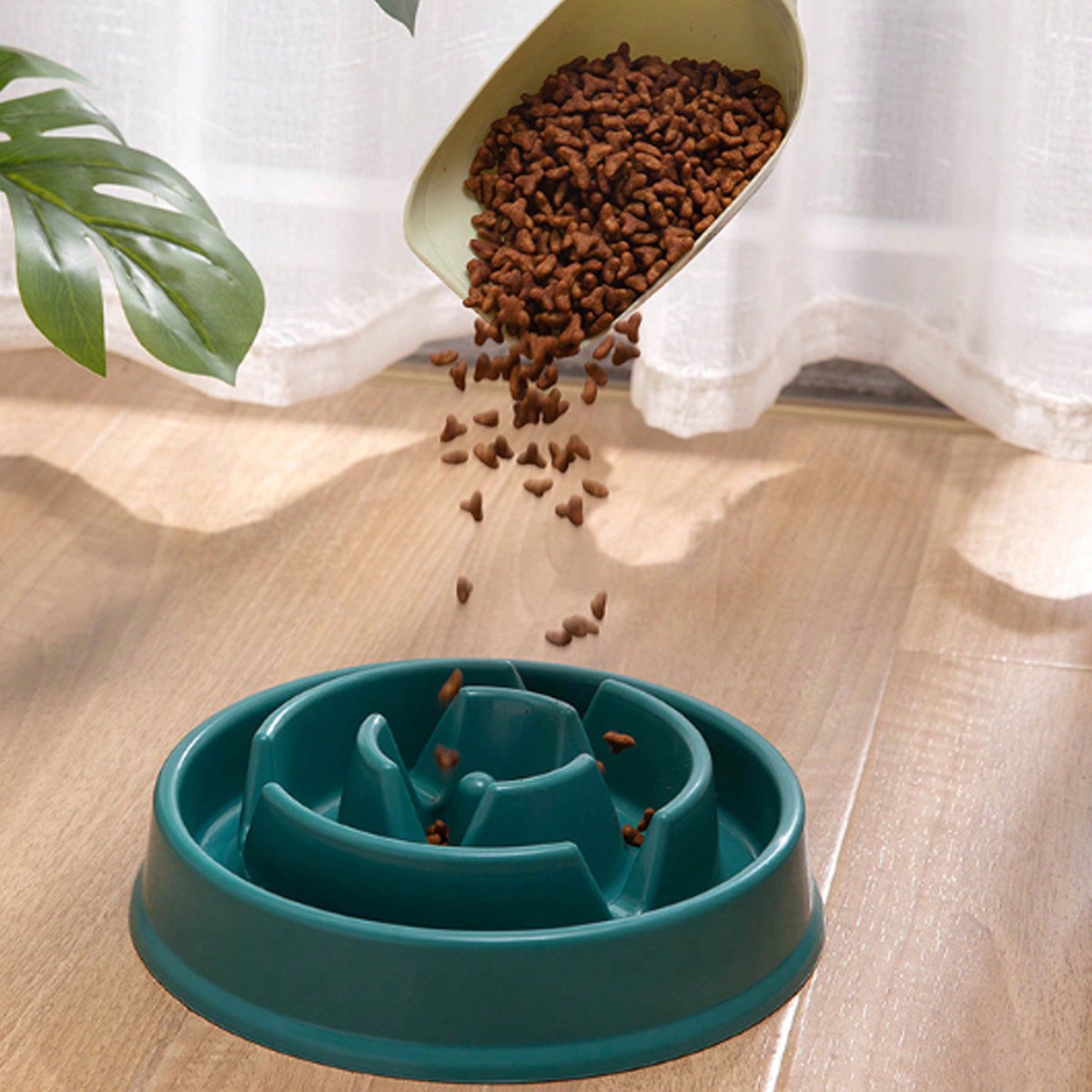 1pc slow feeding pet bowl, PP material anti choking and anti slip dog bowl, suitable for dogs