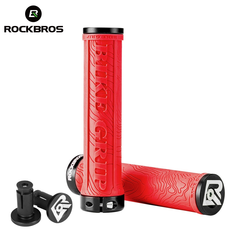 ROCKBROSBike Grips TPR Anti-slip Bicycle Handlebar Grips Soft 3D Lock On Handle Bar Cycling Parts MTB Mountain Bike Grips