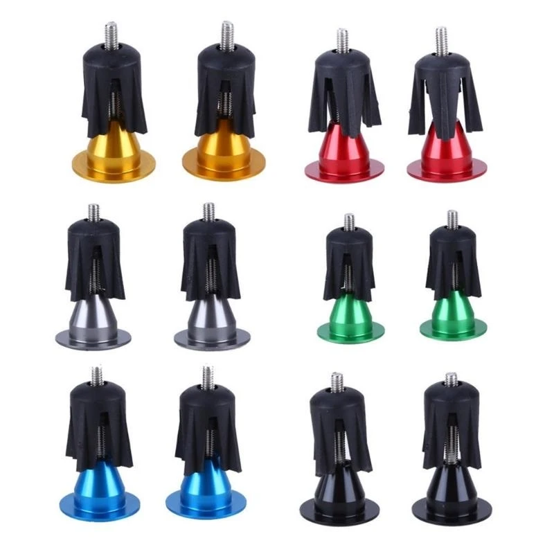 1 Pair Aluminum Alloy Bike Handlebar End Caps Colorful Protective Plugs for Bicycle Handlebars Durable Universal Fit