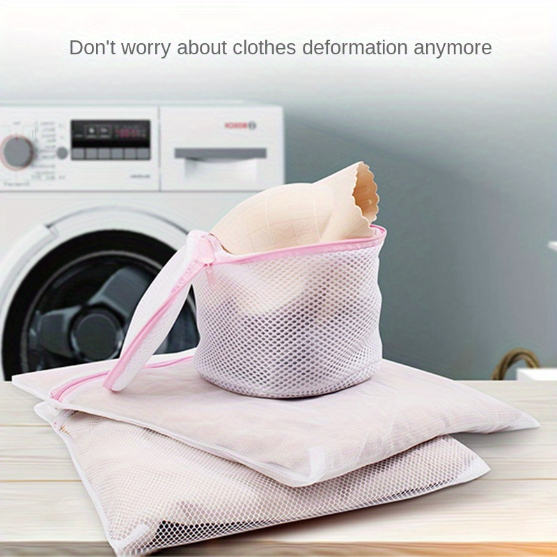 4pcs Mesh Laundry Bags Set with Zippers Durable Wash Guards Delicates, Underwear & Clothes - Perfect for Washing hines