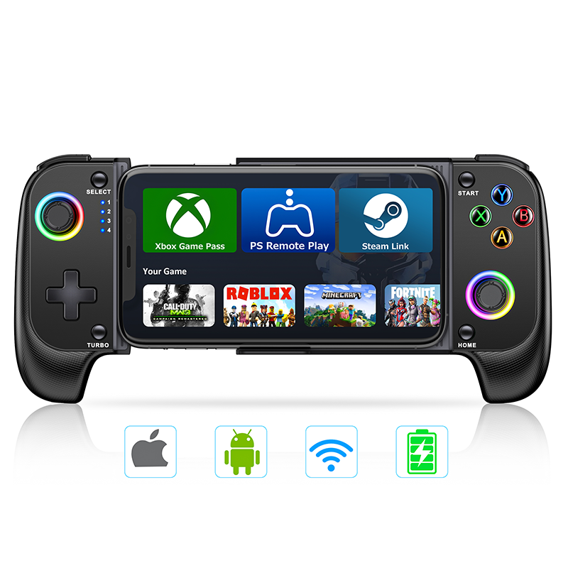 Cell Phone Gamepad Joystick for iPhone Android Control Bluetooth Controller Trigger with Hall Effect Stick Mobile Game