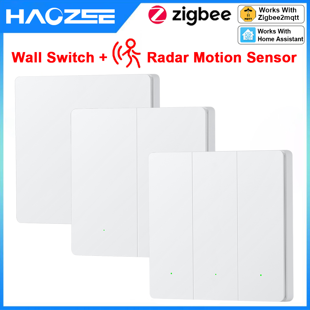 Zigbee Smart Wall Light Switch+Presence Sensor Electrical Outlet Switch No Neutral No Capacitor Required Alexa Home lightify